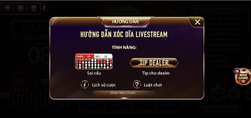 Điểm nổi bật của xóc dĩa livestream Sunwin